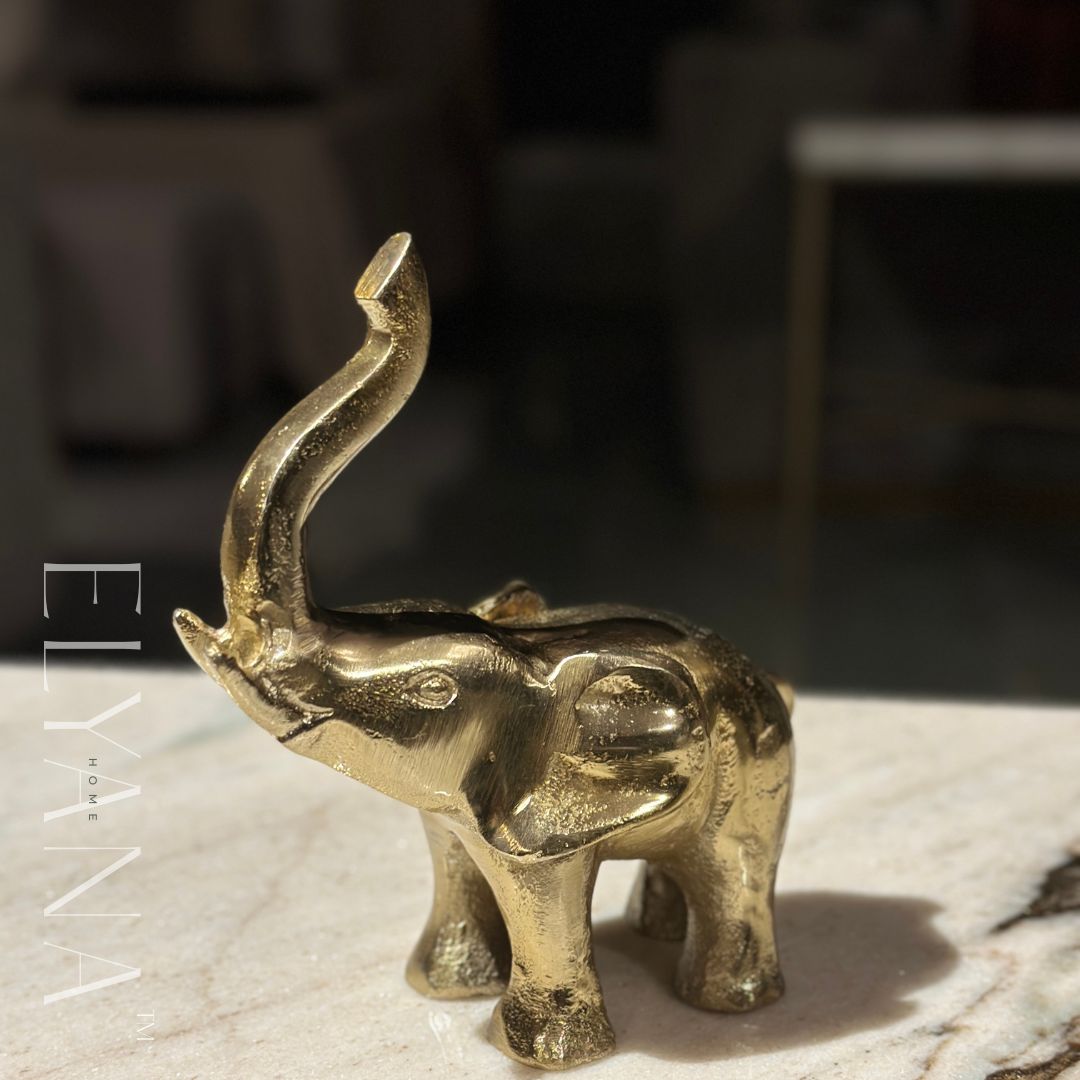 Gold Elephant Miniature Metal Showpiece